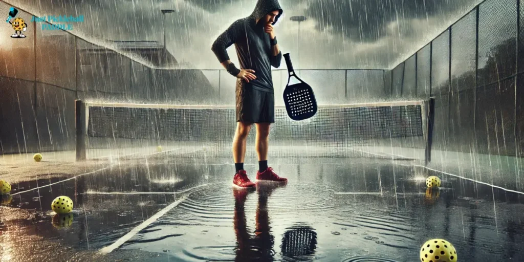 When to Stop Playing Pickleball in the Rain or on Wet Courts