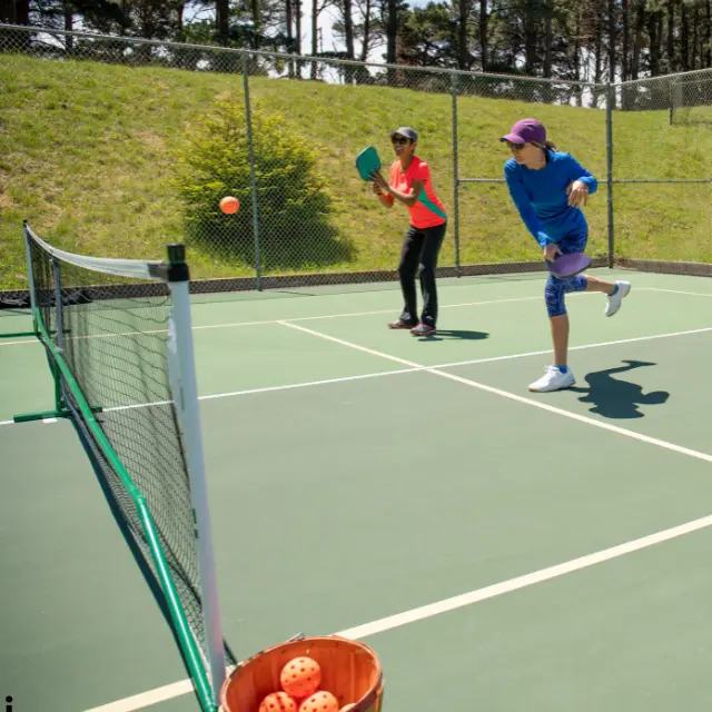 playing pickleball