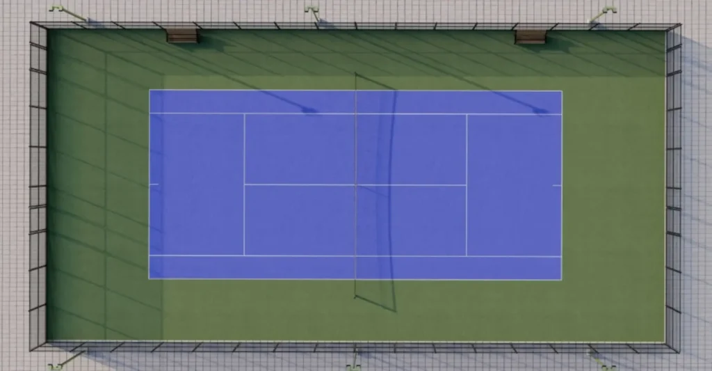 1 Pickleball Court on a Tennis Court