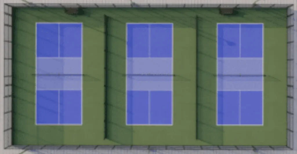 3 Pickleball Court on a Tennis Court