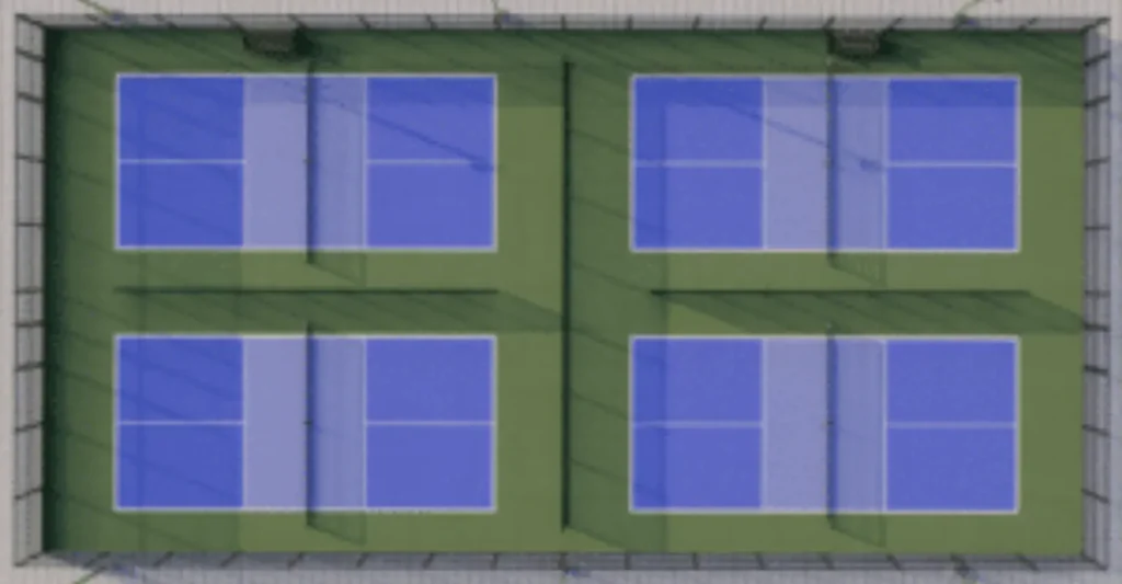 4 Pickleball Court on a Tennis Court